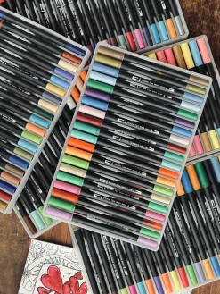 120 Dobbeltendede Vandbaserede Brushpens