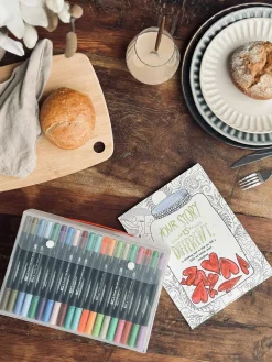 120 Dobbeltendede Vandbaserede Brushpens