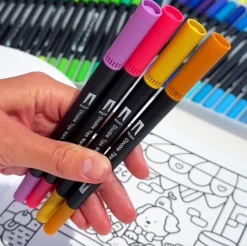 120 Dobbeltendede Vandbaserede Brushpens