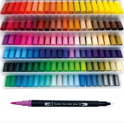 120 Dobbeltendede Vandbaserede Brushpens