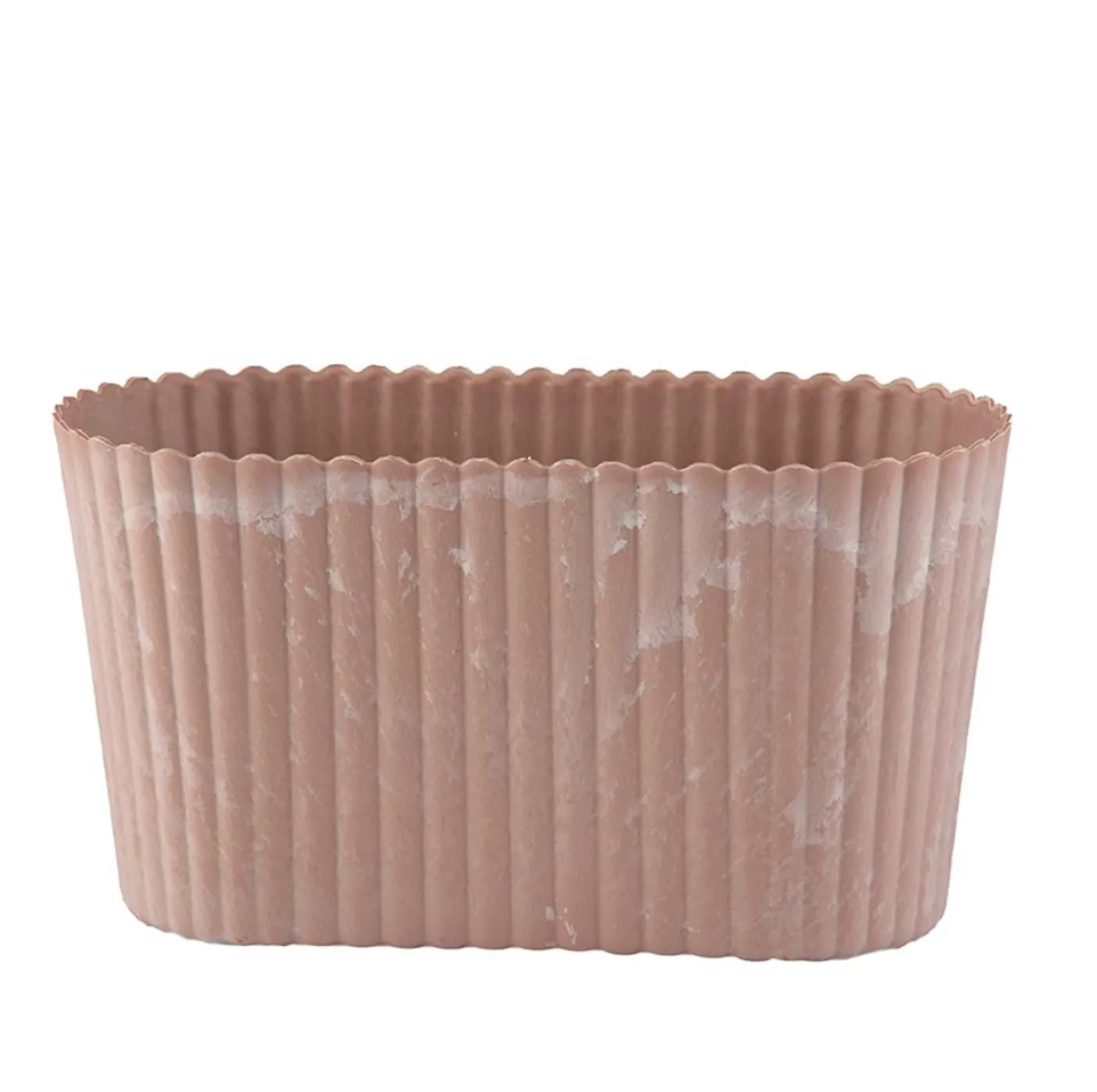 Aflang potte i beton look - Rosa