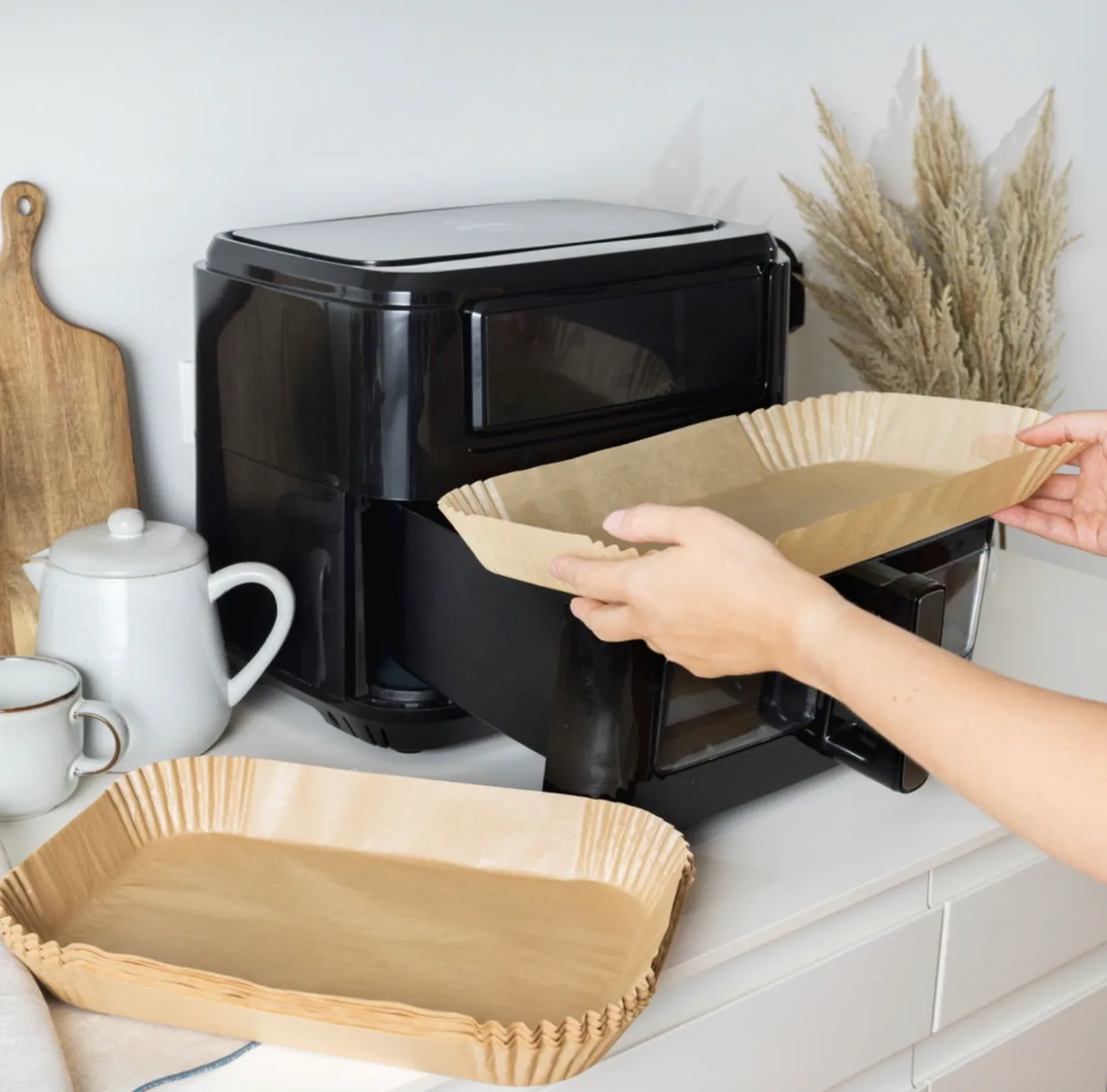 Airfryer papirforme, dobbelt skuffe - 50 Stk.