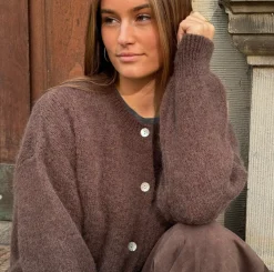 Alpaca cardigan Depeche - Brown