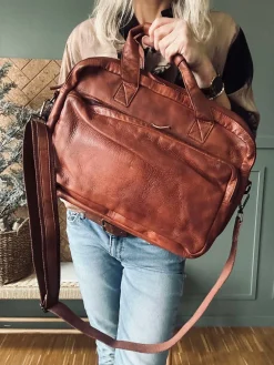 Arbejdstaske - Cognac Cow leather