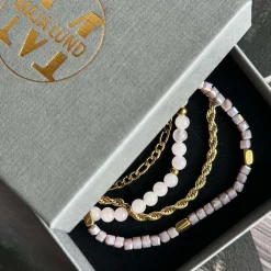 Armbånd Erika lavendel - Sæt med 4 armbånd