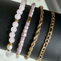 Armbånd Erika lavendel - Sæt med 4 armbånd