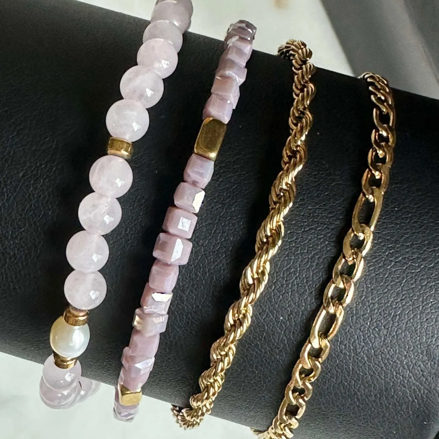 Armbånd Erika lavendel - Sæt med 4 armbånd