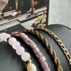 Armbånd Erika lavendel - Sæt med 4 armbånd