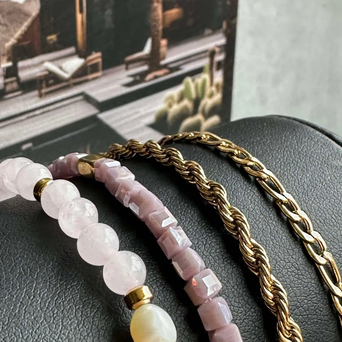 Armbånd Erika lavendel - Sæt med 4 armbånd