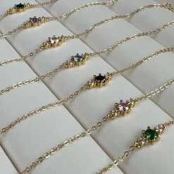 Armbånd Gia m. 3 Zirkoner - Forgyldt sterling sølv