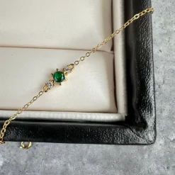 Armbånd Gia m. 3 Zirkoner - Forgyldt sterling sølv