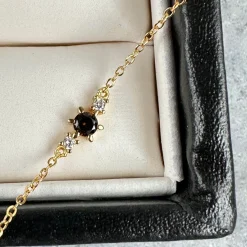 Armbånd Gia m. 3 Zirkoner - Forgyldt sterling sølv