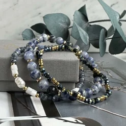 Armbånd GISELE Blue mix – Sæt med 3 stk