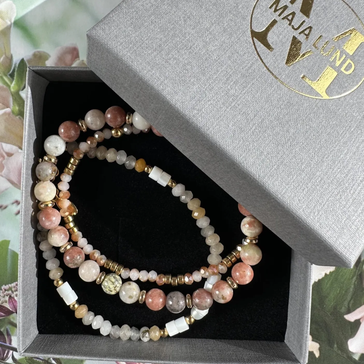 Armbånd GISELE Natur- Sæt med 3 stk