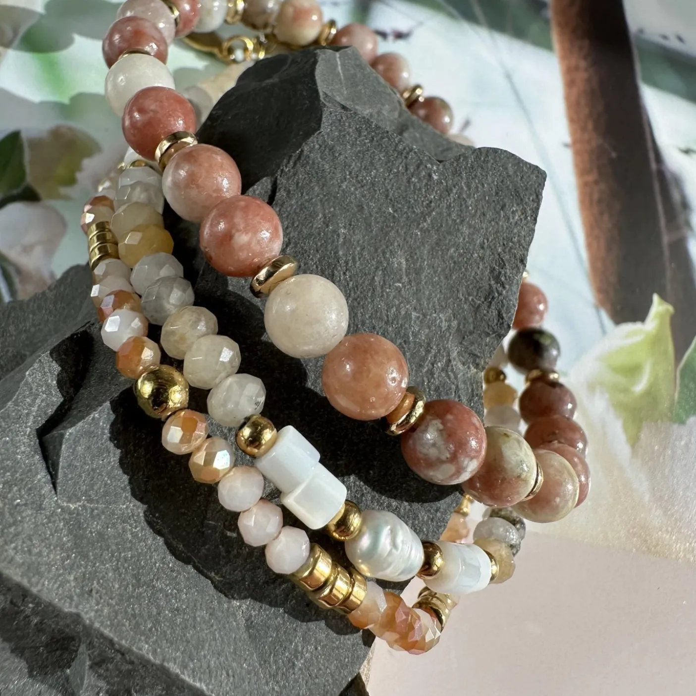 Armbånd GISELE Natur- Sæt med 3 stk