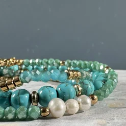 Armbånd GISELE Turkis – Sæt med 3 stk