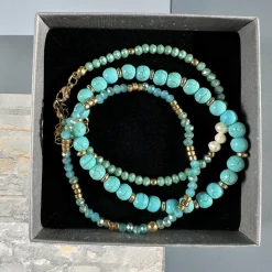 Armbånd GISELE Turkis – Sæt med 3 stk