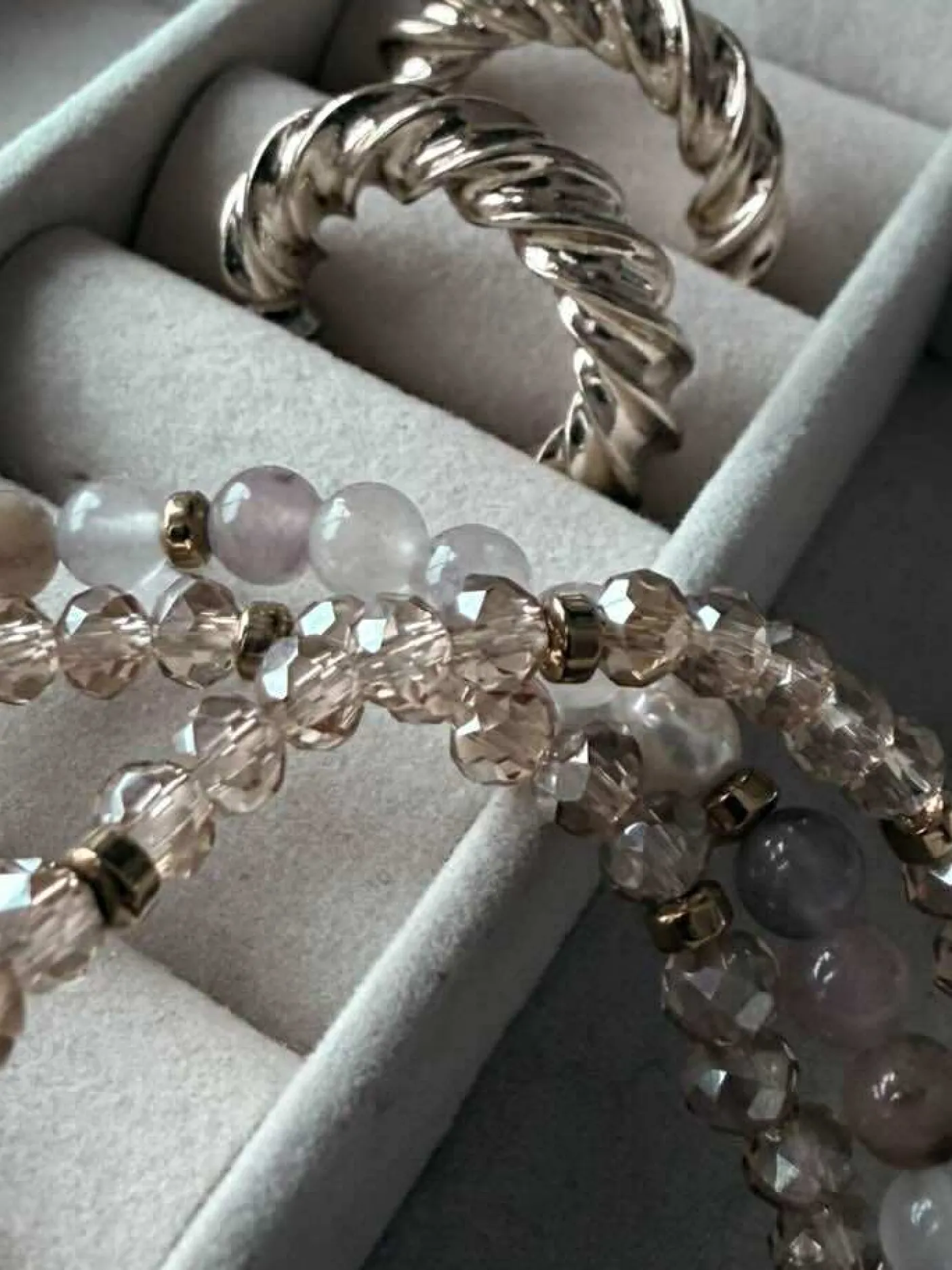 Armbånd Leah Blush/Natur – Sæt med 3 stk