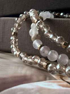 Armbånd Leah Blush/Natur – Sæt med 3 stk