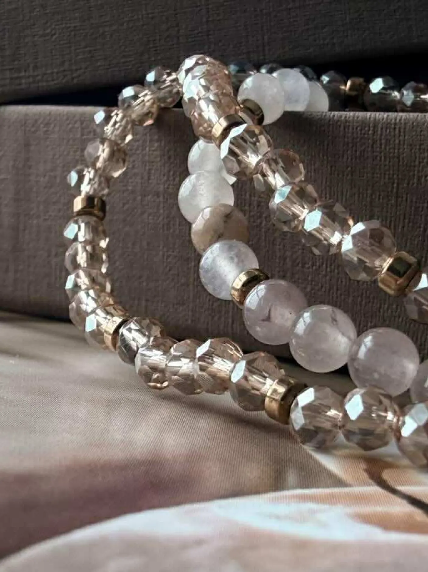 Armbånd Leah Blush/Natur – Sæt med 3 stk