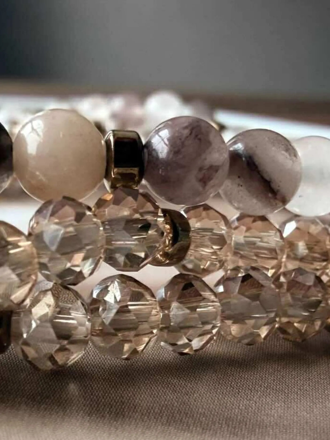 Armbånd Leah Blush/Natur – Sæt med 3 stk