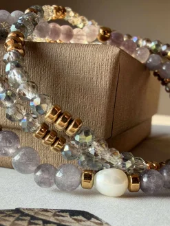 Armbånd Leah Lavendel/Stone – Sæt med 3 stk