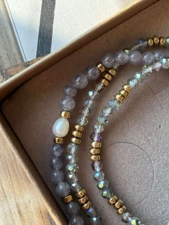 Armbånd Leah Lavendel/Stone – Sæt med 3 stk