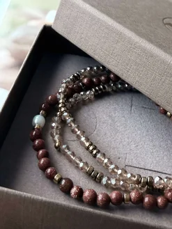 Armbånd Leah Natur/Cognac – Sæt med 3 stk