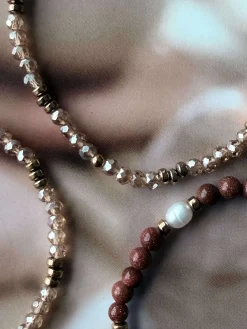 Armbånd Leah Natur/Cognac – Sæt med 3 stk