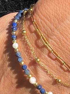 Armbånd Lilja sæt med 3 stk - Ægte ferskvandsperler