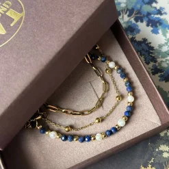 Armbånd Lilja sæt med 3 stk - Ægte ferskvandsperler