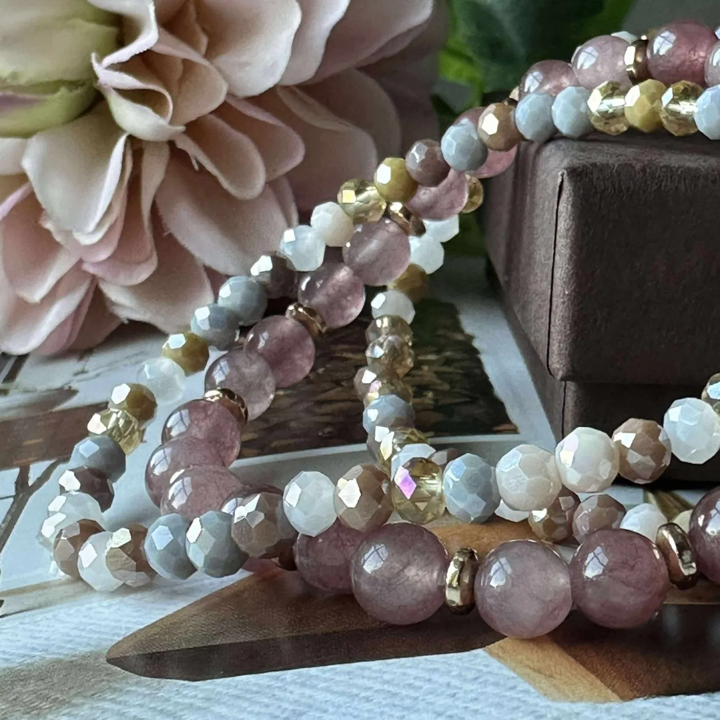 Armbånd Luna Vintage Rose – Sæt med 3 stk