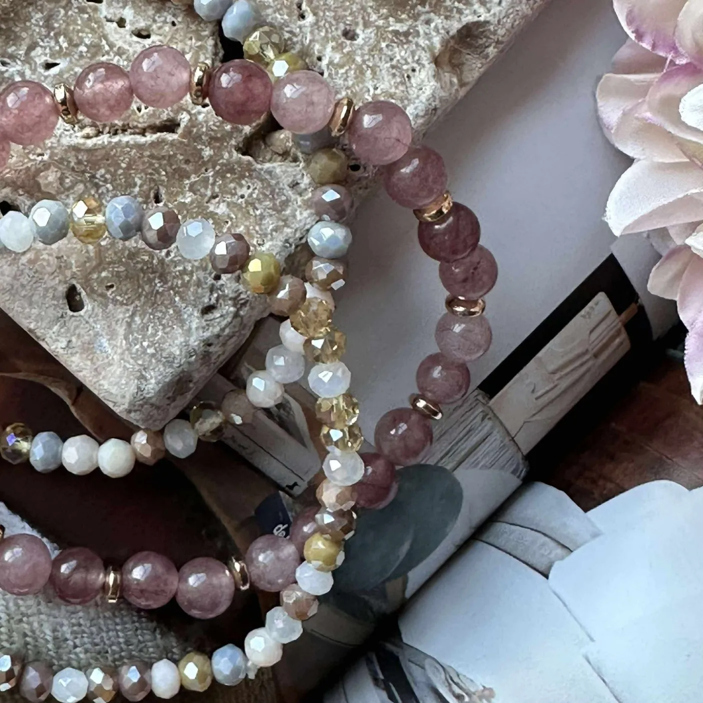 Armbånd Luna Vintage Rose – Sæt med 3 stk