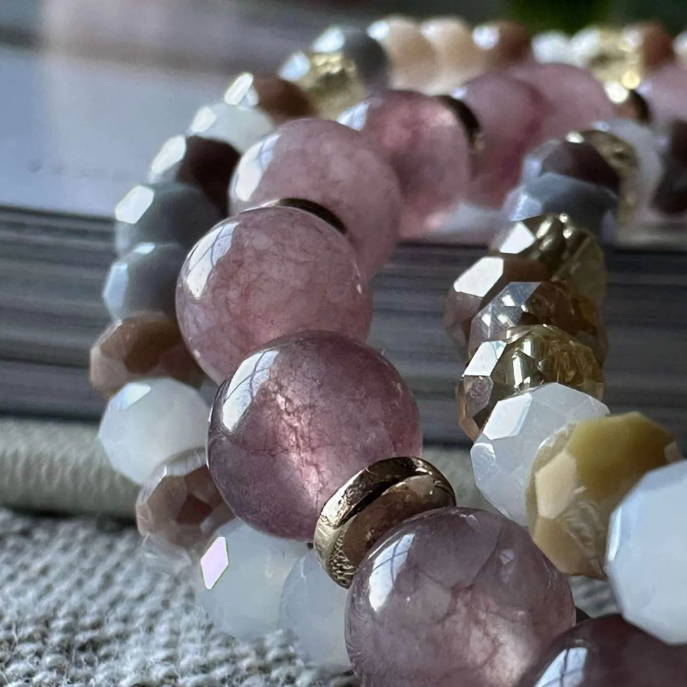 Armbånd Luna Vintage Rose – Sæt med 3 stk