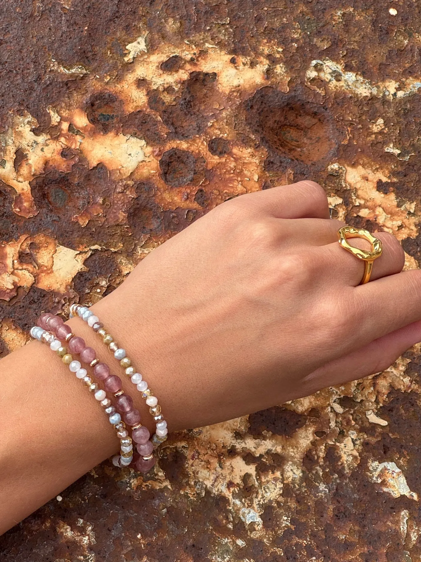 Armbånd Luna Vintage Rose – Sæt med 3 stk