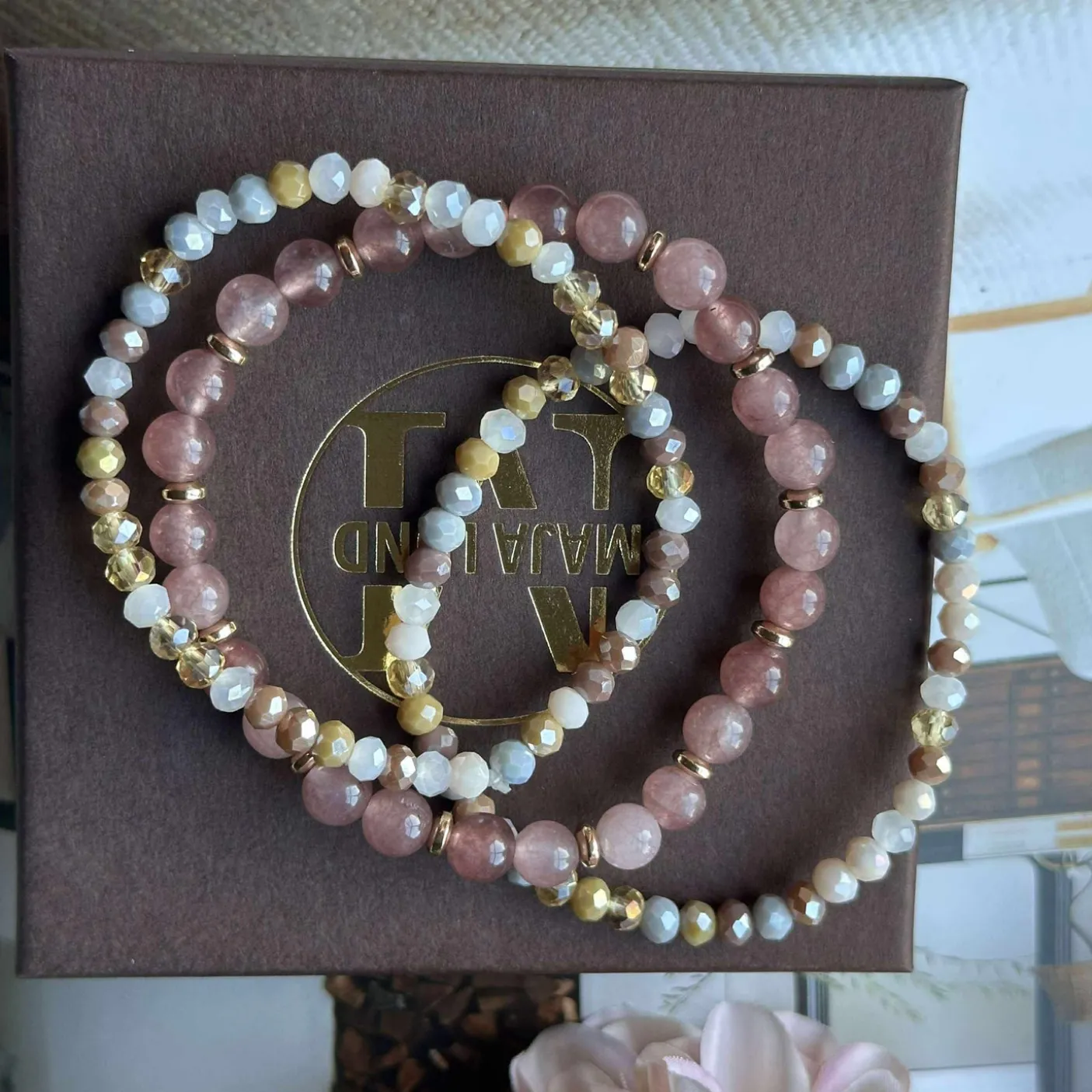 Armbånd Luna Vintage Rose – Sæt med 3 stk