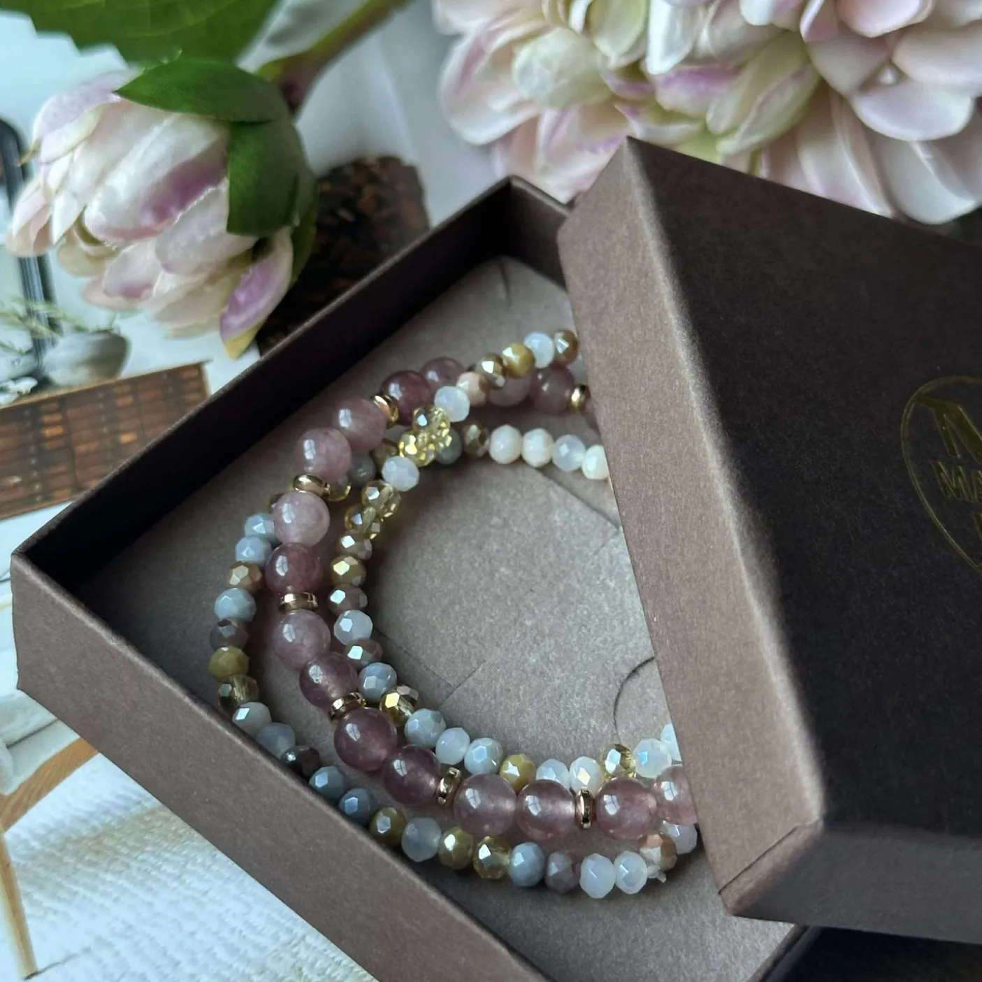 Armbånd Luna Vintage Rose – Sæt med 3 stk