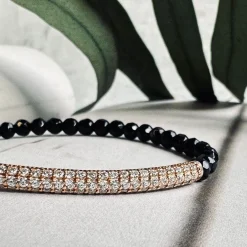 Armbånd Maja ONYX m. forgyldt sterling silver