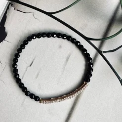 Armbånd Maja ONYX m. forgyldt sterling silver