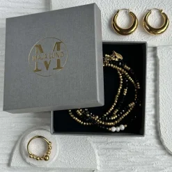 Armbånd MICHELLE Black / Pearl - 5 stk