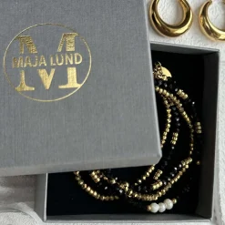 Armbånd MICHELLE Black / Pearl - 5 stk