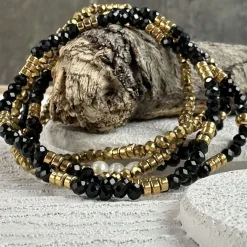 Armbånd MICHELLE Black / Pearl - 5 stk