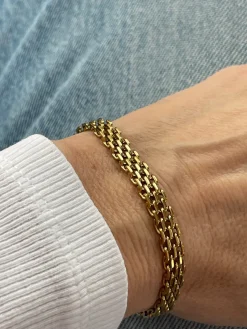 Armbånd Nelly forgyldt 17cm - Vandfast