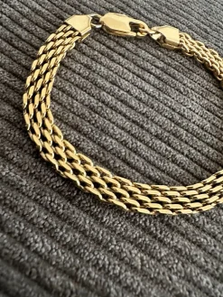 Armbånd Nelly forgyldt 17cm - Vandfast