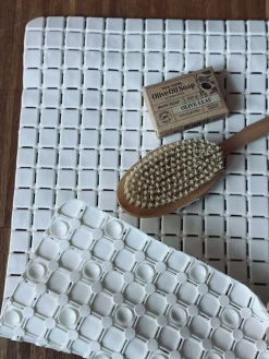 Bademåtte med sugekopper - White