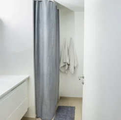 Badeværelsessæt: Badeforhæng & bademåtte / Grå