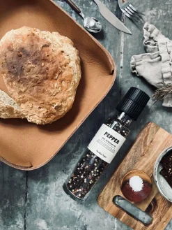 Bakke i cognac læder