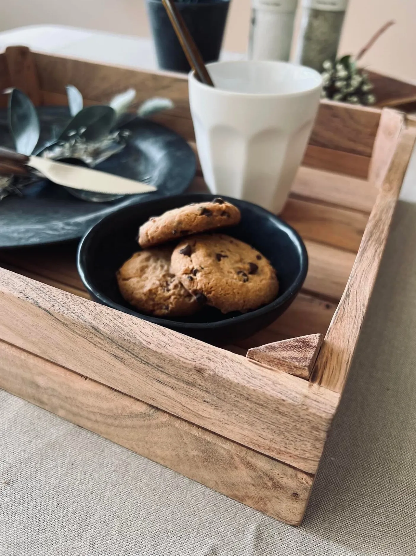 Bakke med håndtag - Akacia Neutral