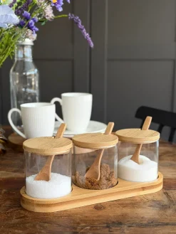 Bakke sæt med bakke, 3 glas og skeer