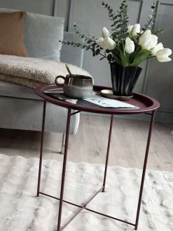 Bakkebord - Bordeaux metal